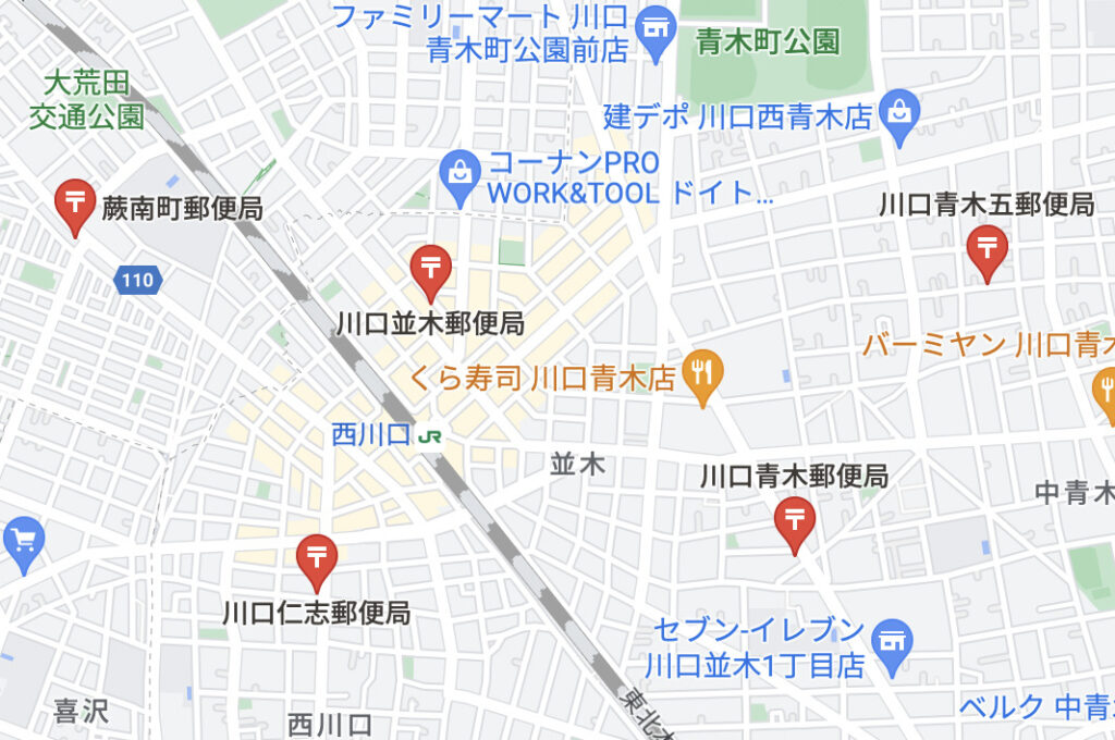 nishikawaguchi-yubinkyoku-map